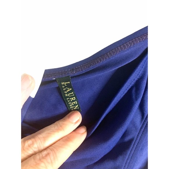 Lauren Ralph Lauren Bandeau Tankini Blue White 8 - Picture 2 of 8